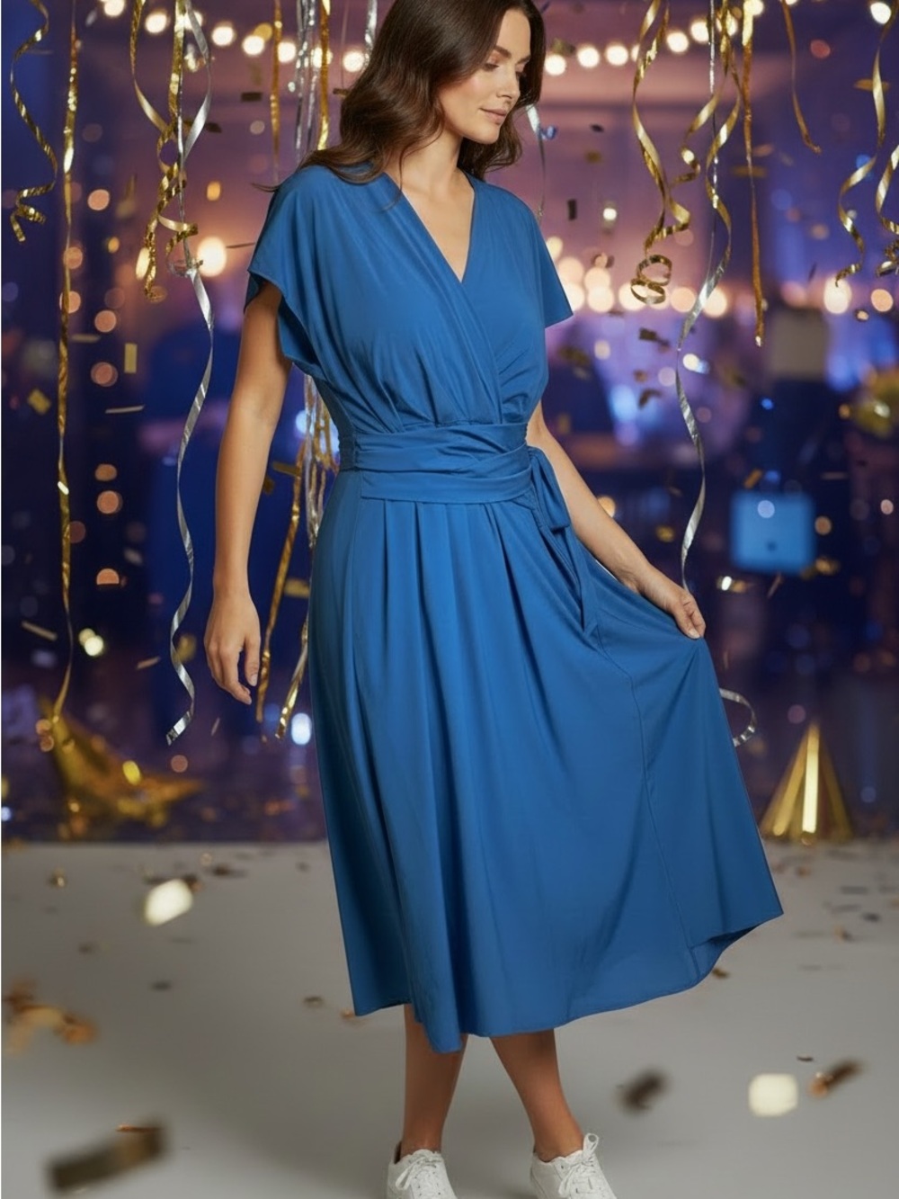 HALARA Blue Wrap Maxi Dress - Picture 3 of 7